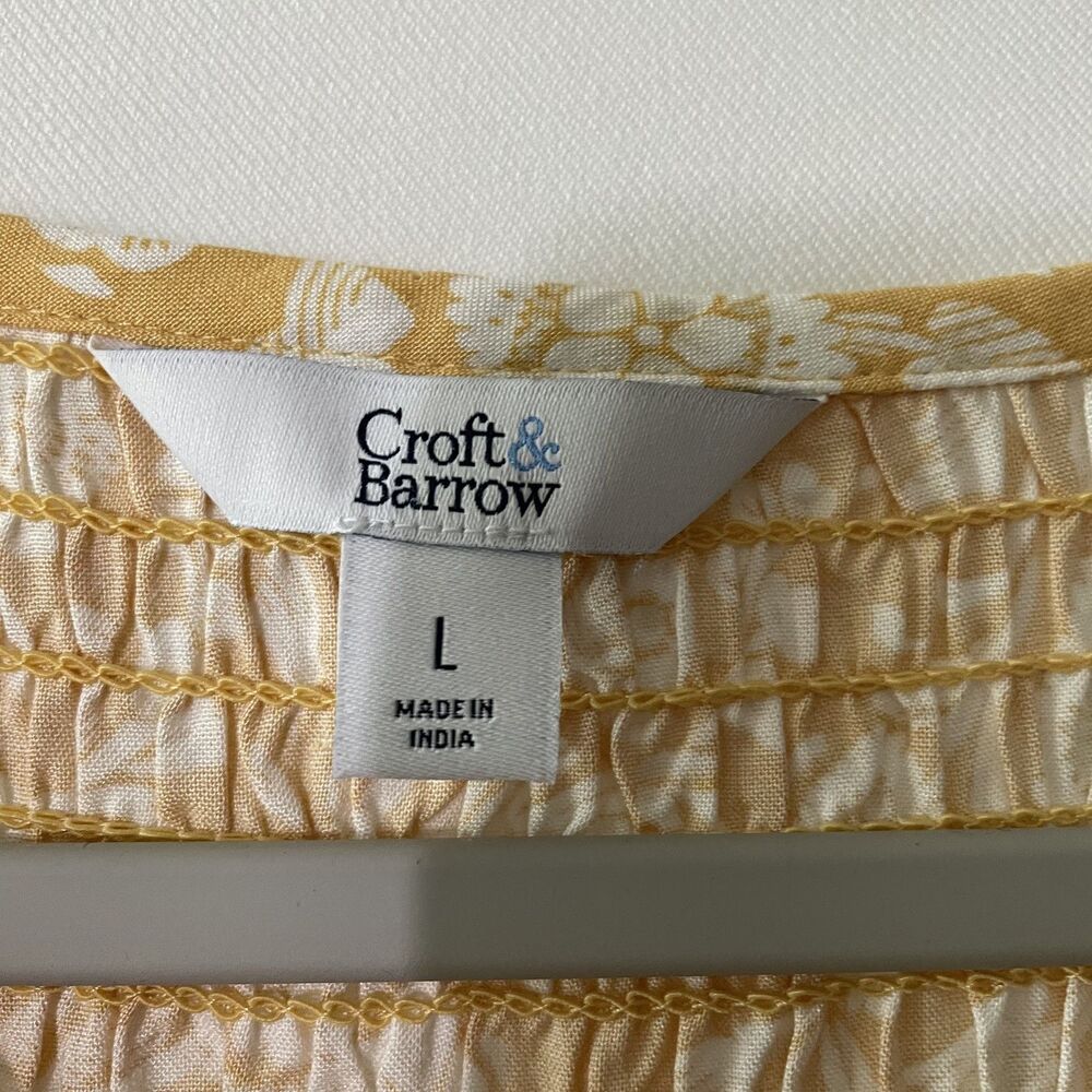 Croft & Barrow Maxi Dress Sleeveless Smocked Floral Yellow Women's Size L - Picture 4 of 13